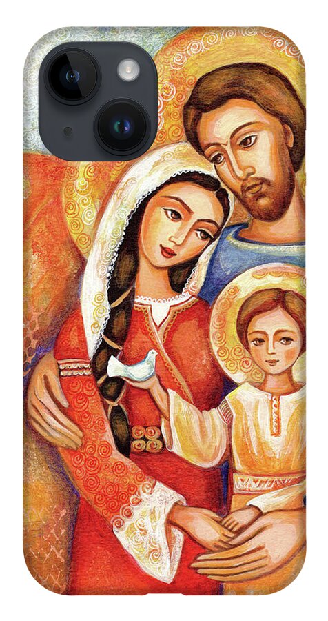 Holy Family iPhone 14 Case featuring the painting The Holy Family by Eva Campbell
