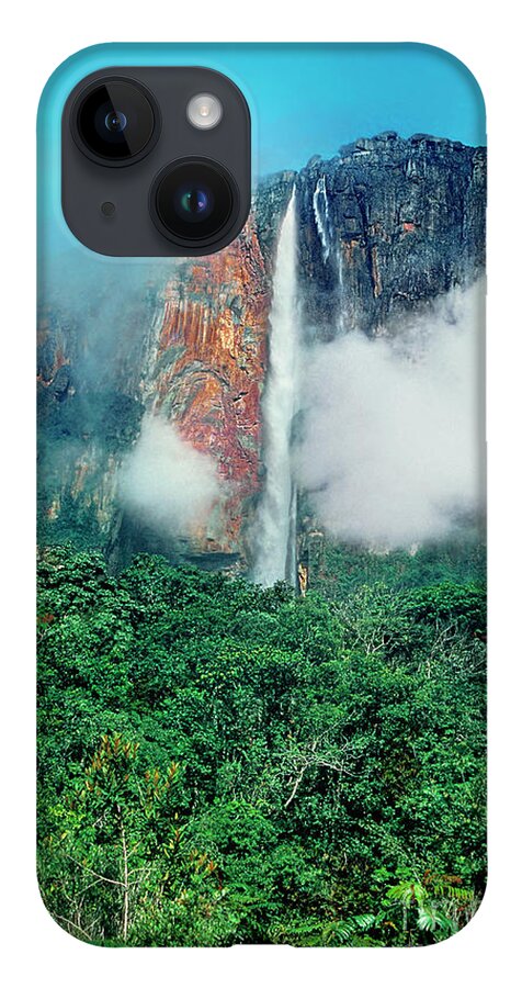 Dave Welling iPhone 14 Case featuring the photograph The Jungle Surrounds Angel Falls And Tropical Rainforest Canaima Np Venezuela by Dave Welling