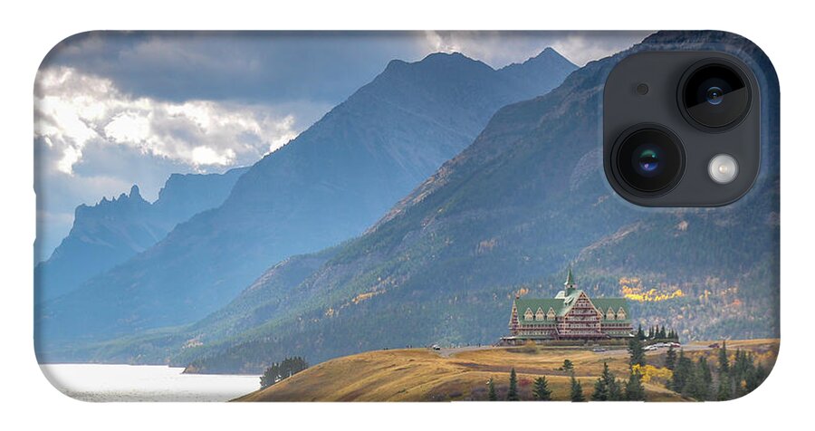 Prince Of Wales Hotel iPhone 14 Case featuring the photograph The Prince of Wales Hotel Overlooking Upper Waterton Lakes by Tim Kathka