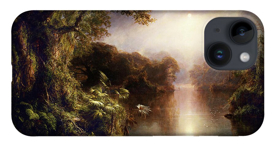 The River Of Light iPhone 14 Case featuring the painting The River of Light by Frederic Edwin Church by Rolando Burbon
