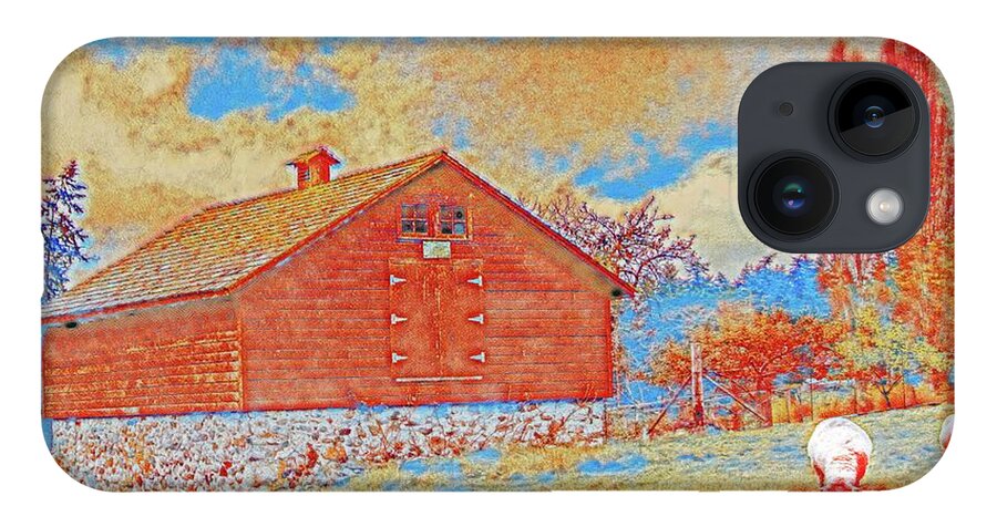 Sheep Shed iPhone Case featuring the digital art The Sheep Barn by Jerry Cahill
