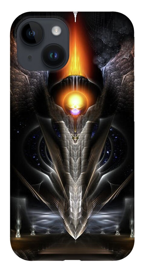 Torch Of Arcron iPhone Case featuring the digital art The Torch Of Arcron Fractal Art by Rolando Burbon