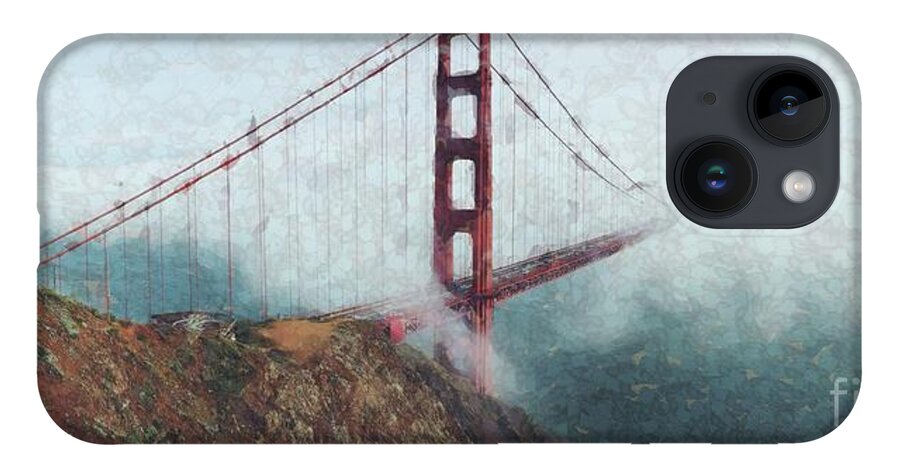 Golden Gate Bridge iPhone 14 Case featuring the digital art The Way by Bill King
