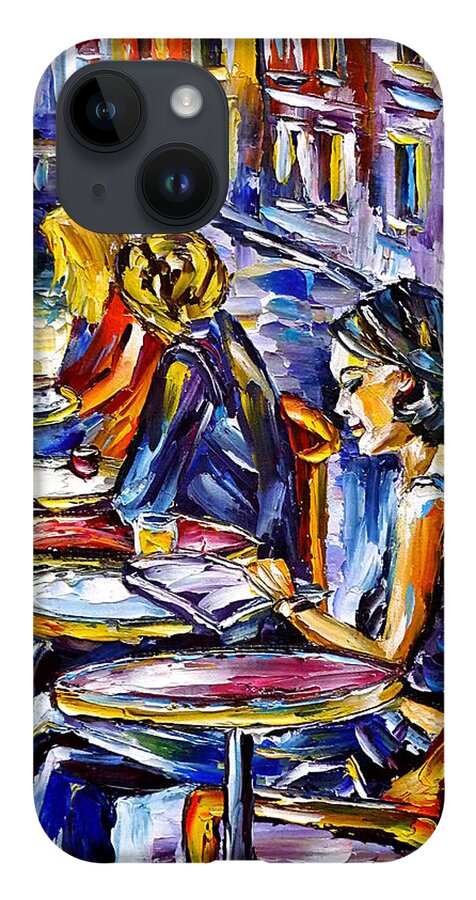 I Love Paris iPhone 14 Case featuring the painting Three Parisiennes by Mirek Kuzniar