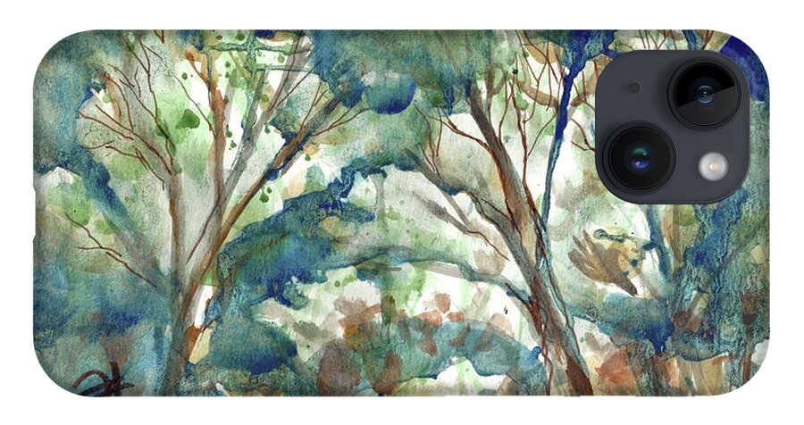 Landscape Louisiana Interior Design Alligator Aligator Water Wetlands Land Set Design Modern Landscape Abstract Landscape Blue Purple Cypress Trees Fishing Painting Bayou Scene Swamp Watercolor Abstract Impressionism Water Bayou Lake Verret Blue Set Design Iris Abstract Painting Abstract Landscape Trees Fishing Painting Bayou Scene Cypress Trees Swamp iPhone 14 Case featuring the painting Top Tree Study by Francelle Theriot