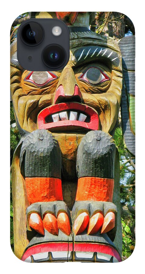 Canada iPhone 14 Case featuring the photograph Totem pole, Victoria BC by Segura Shaw Photography