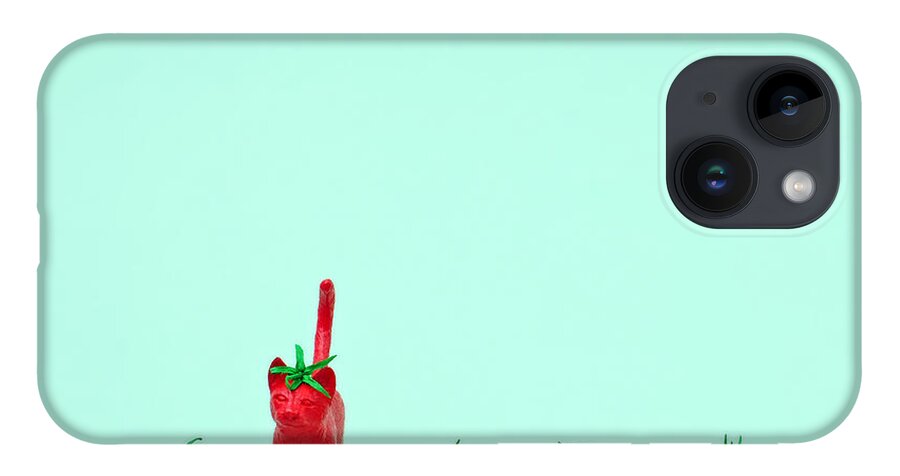 Kitten iPhone 14 Case featuring the photograph Toy Cat Painted Like A Tomato In Row by Juj Winn