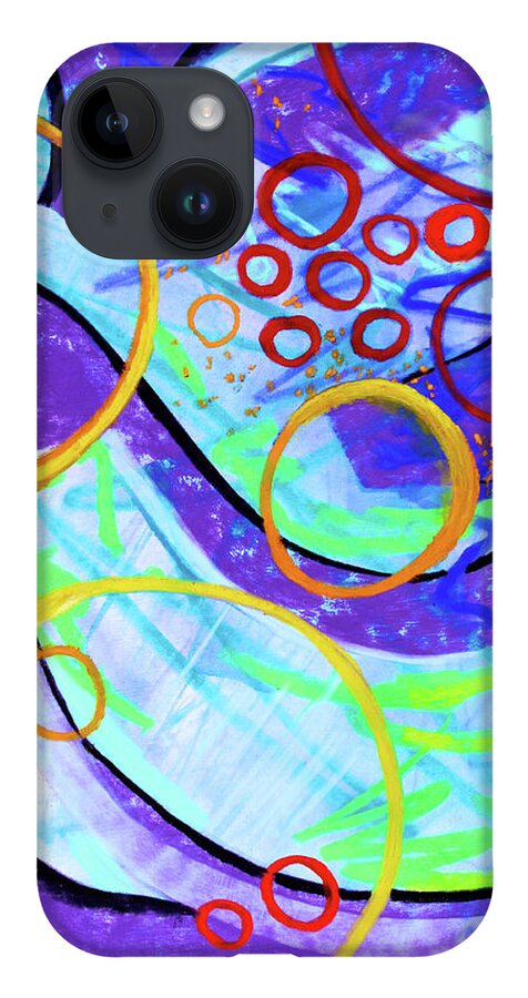 Happy iPhone 14 Case featuring the painting Vacation Vibe by Polly Castor