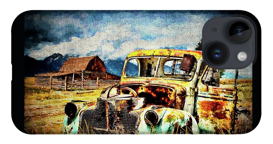 Truck iPhone 14 Case featuring the digital art Vintage by Mark Allen