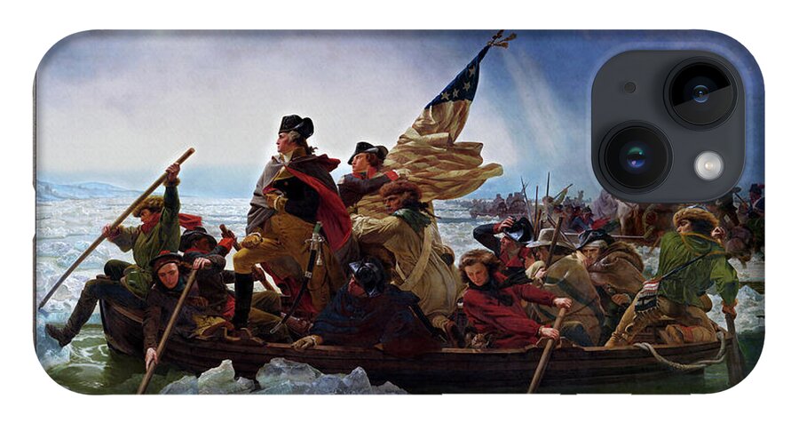 Washington Crossing The Delaware iPhone 14 Case featuring the painting Washington Crossing the Delaware by Emanuel Leutze by Rolando Burbon