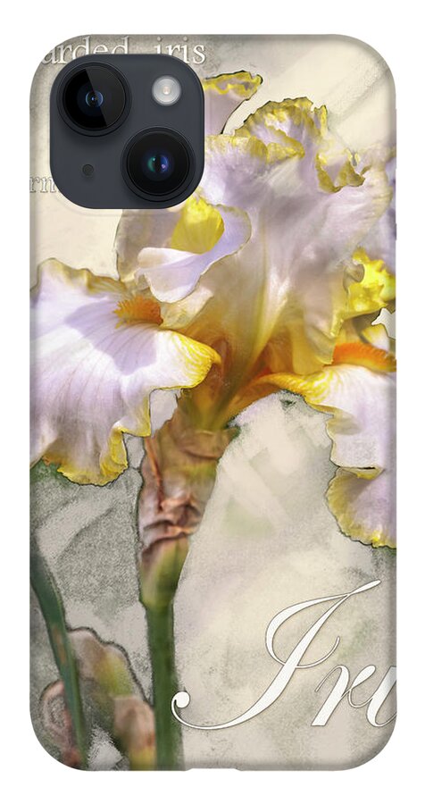 Spring iPhone 14 Case featuring the digital art White and Yellow Iris Graphic by Mark Mille
