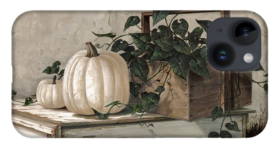 Michael Humphries iPhone 14 Case featuring the painting White Pumpkins by Michael Humphries