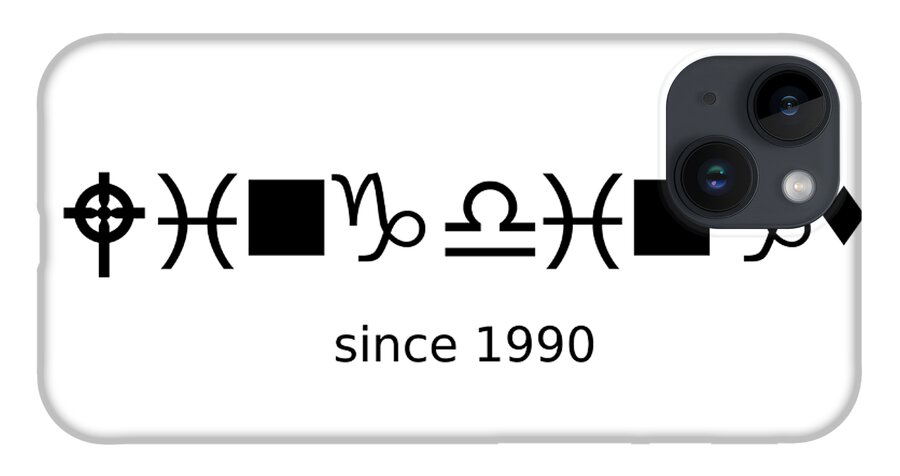 Richard Reeve iPhone 14 Case featuring the digital art Wingdings since 1990 - Black by Richard Reeve