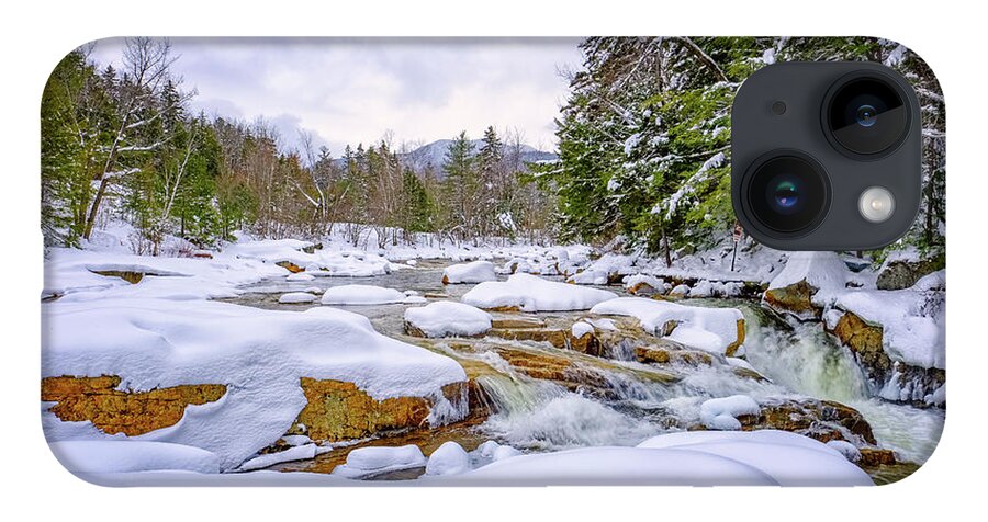 Snow iPhone 14 Case featuring the photograph Winter On The Swift River. by Jeff Sinon