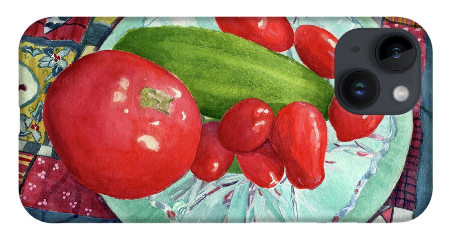 Still Life iPhone 14 Case featuring the painting Winter Tomatoes by Lynne Reichhart