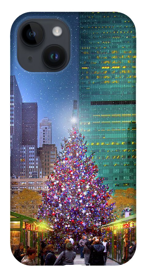 Bryant Park Christmas Market iPhone 14 Case featuring the photograph Winter Village and Christmas Market by Mark Andrew Thomas