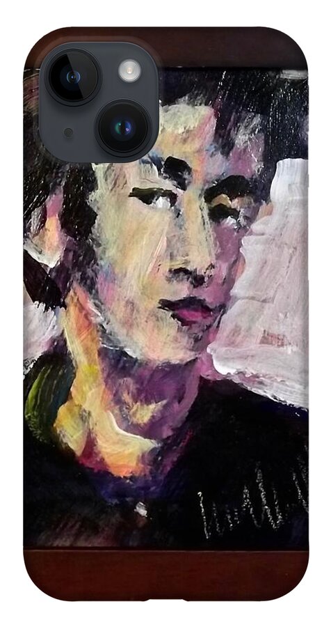Painting iPhone 14 Case featuring the painting Young Lennon by Les Leffingwell