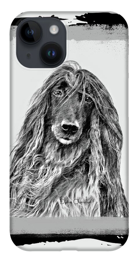 Dog iPhone 14 Case featuring the digital art Afghan Hound #1 by Diane Chandler
