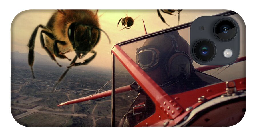Fantasy iPhone 14 Case featuring the photograph Bee Attack 2 by Jim Painter