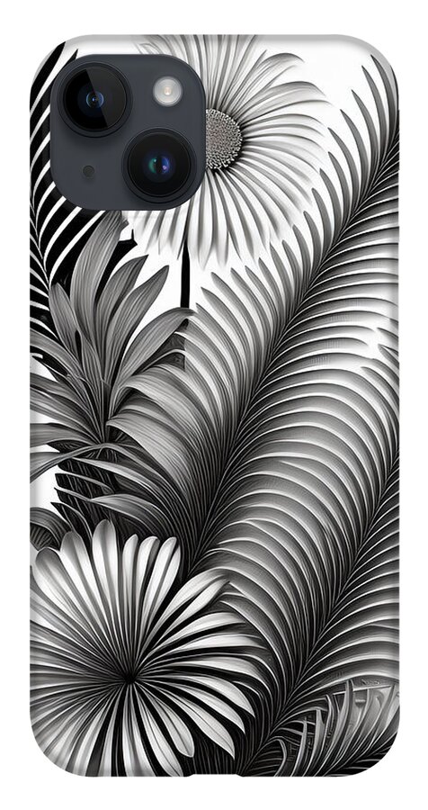 Palm Leaves iPhone Case featuring the digital art Botanical Palm Leaves by Lori Hutchison