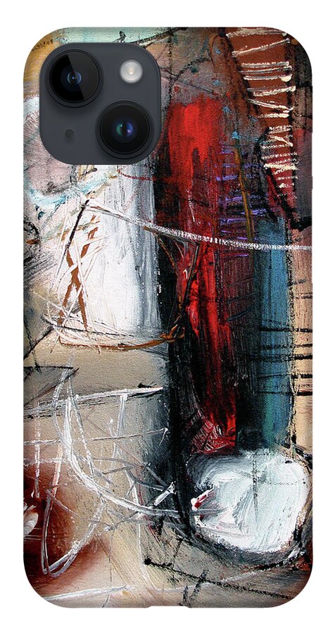 Abstract iPhone 14 Case featuring the painting Fast Play #1 by Jim Stallings