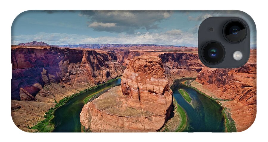 Arid Climate iPhone 14 Case featuring the photograph Horseshoe Bend on the Colorado River by Jeff Goulden