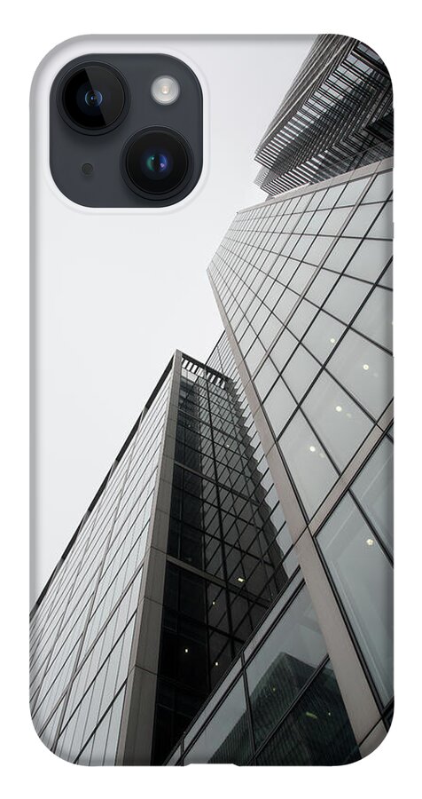 Architecture iPhone 14 Case featuring the photograph Modern glass skyscraper office building #1 by Michalakis Ppalis