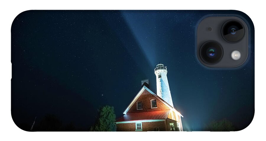 Tawas Point Lighthouse iPhone 14 Case featuring the photograph Galaxy Beacon by Owen Weber
