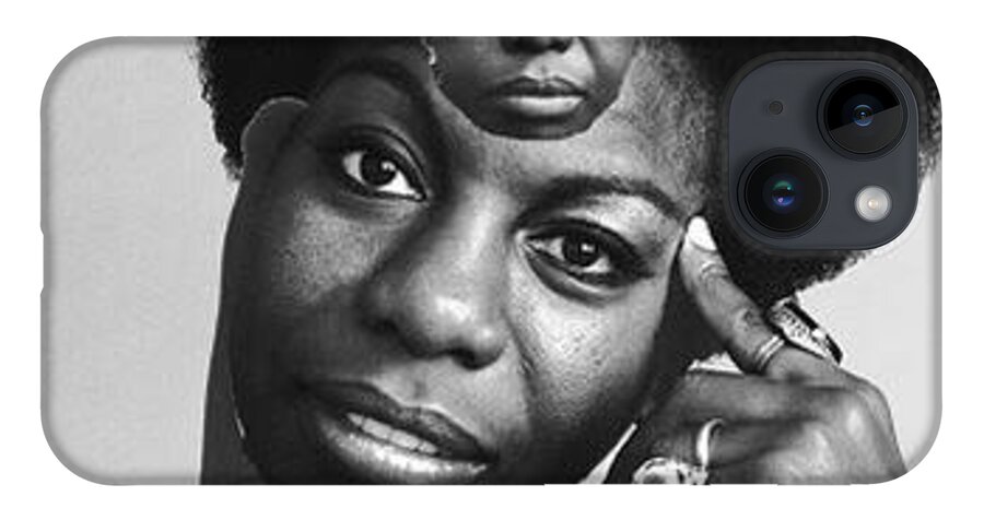 Nina Simone iPhone 14 Case featuring the digital art Nina #2 by Corey Wynn