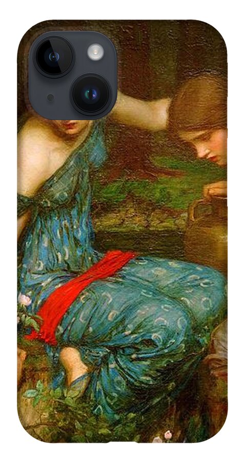 John William Waterhouse iPhone 14 Case featuring the painting Nymphs Finding the Head of Orpheus - 1905 by John William Waterhouse