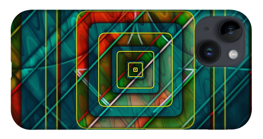 Abstract iPhone 14 Case featuring the digital art Pattern 26 by Marko Sabotin
