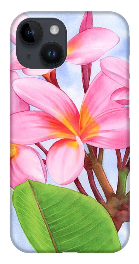 Plumeria iPhone 14 Case featuring the painting Plumeria #1 by Espero Art