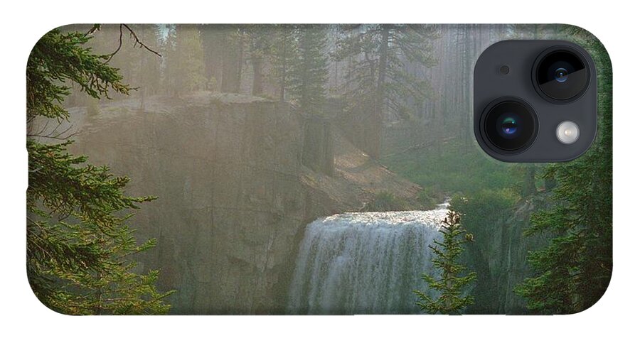 Rainbow Falls iPhone 14 Case featuring the photograph Mammoth Lakes, Rainbow Falls - A Misty Morning by Bonnie Colgan