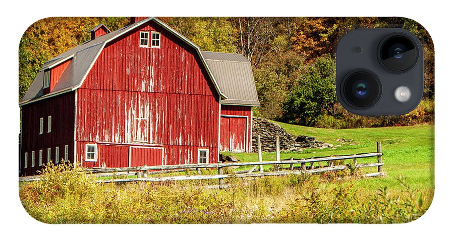 Rural iPhone Case featuring the photograph Red Barn Farm by Cathy Kovarik