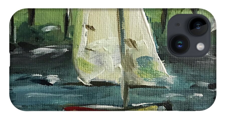 Sailboat Painting iPhone 14 Case featuring the painting Sails and Sails #1 by Roxy Rich