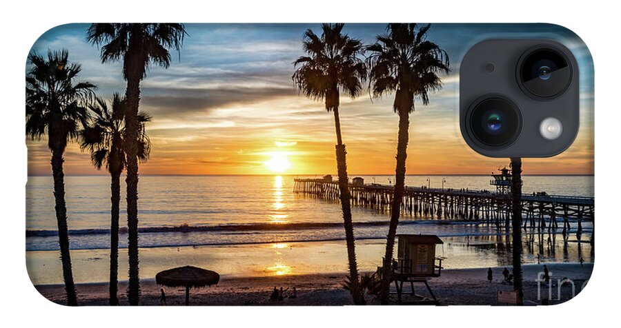 Beach iPhone Case featuring the photograph San Clemente Pier at Sunset by David Levin