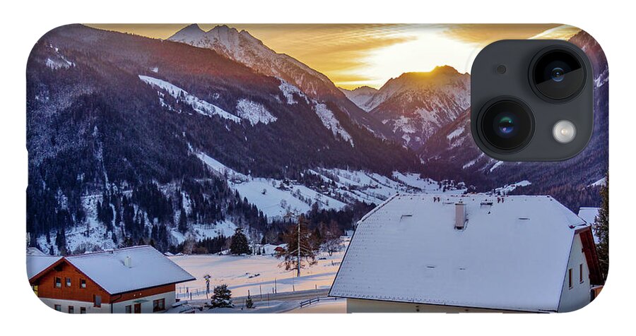 4x3 iPhone 14 Case featuring the photograph Snowy Valley Dawn, Rohrmoos, Austria #1 by Mark Llewellyn