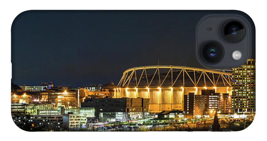 Cityscape iPhone 14 Case featuring the photograph Syracuse Skyline and Carrier Dome by Rod Best