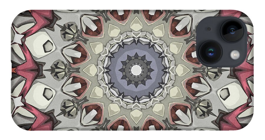 Digital Art iPhone 14 Case featuring the digital art Textured Mandala by Phil Perkins