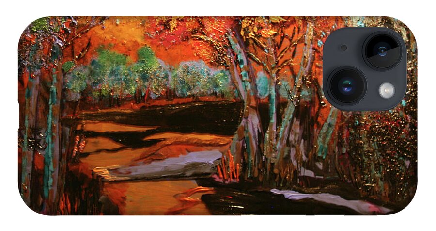 Trees iPhone 14 Case featuring the painting THe Magic Hour by Marilyn Quigley