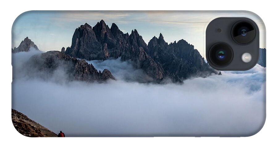 Dolomites iPhone 14 Case featuring the photograph Mountain peaks above the clouds by Michalakis Ppalis