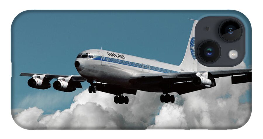 Pan American World Airways iPhone 14 Case featuring the photograph Classic Pan Am Boeing 707 #2 by Erik Simonsen