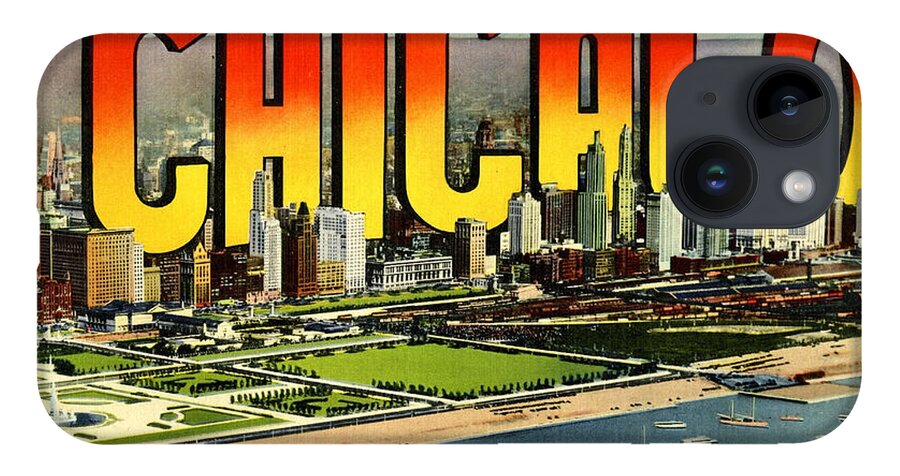 Retro iPhone 14 Case featuring the photograph Retro Chicago Poster by Action