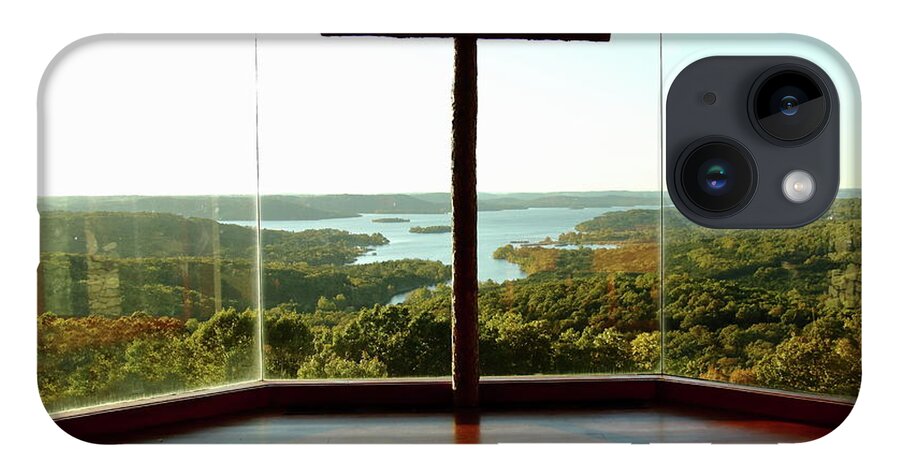 Table Rock Lake iPhone 14 Case featuring the photograph Top of the Rock Stone Chapel by Lens Art Photography By Larry Trager