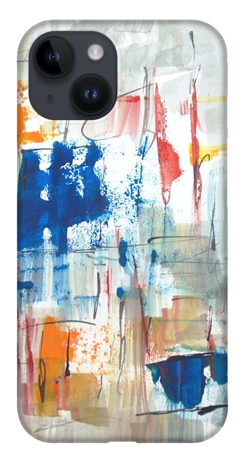  iPhone 14 Case featuring the painting Stillness and Motion #2 by Dick Richards