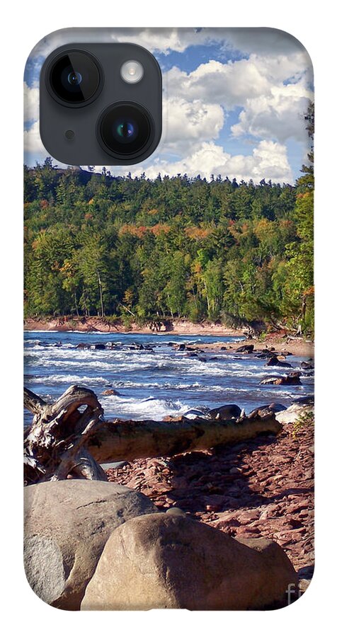 Marquette iPhone 14 Case featuring the photograph Lake Superior Shoreline #5 by Phil Perkins