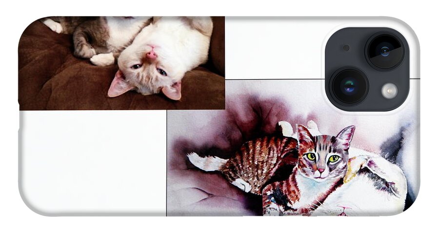  iPhone 14 Case featuring the painting Pet Portrait Commission #8 by Maria Barry