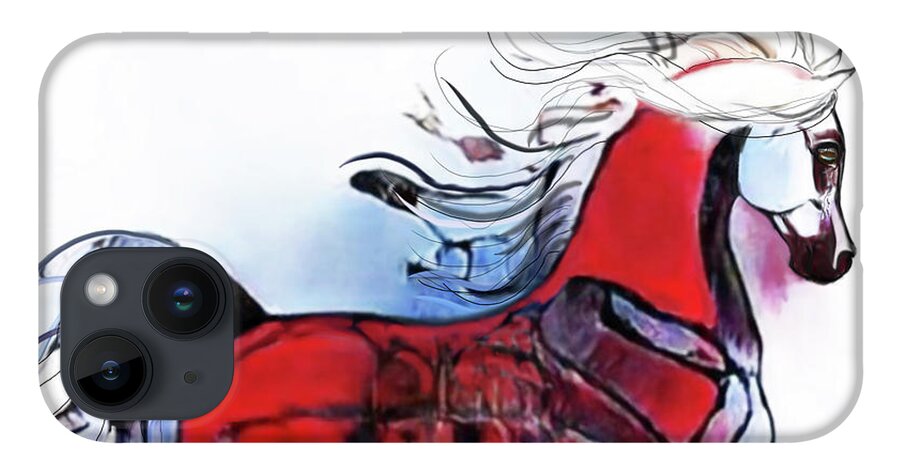 #nftartist #nftcollection #nftdrop #contemporaryart iPhone 14 Case featuring the digital art A Cantering Horse 005 by Stacey Mayer