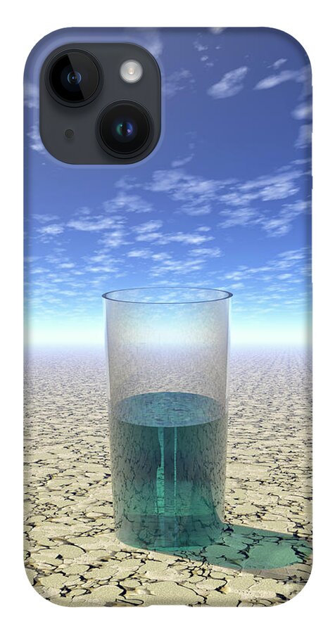 Mirage iPhone 14 Case featuring the digital art A Glass of Water by Phil Perkins