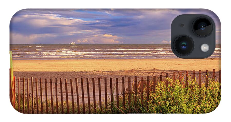Clouds iPhone 14 Case featuring the photograph A Stormy Day In Galveston Panorama by James Eddy